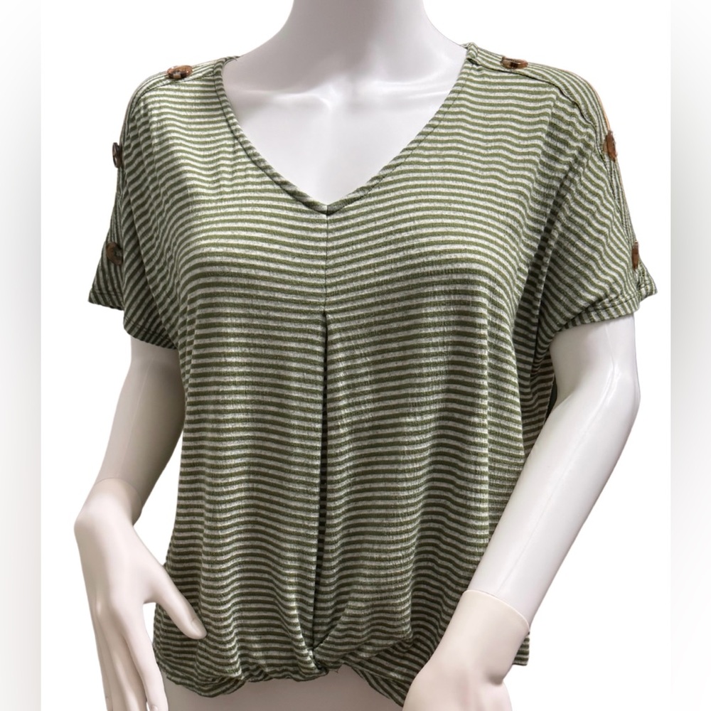 Women’s Loose Fit Soft Knit Low V-Neck Tunic Top Knot Design At Bottom